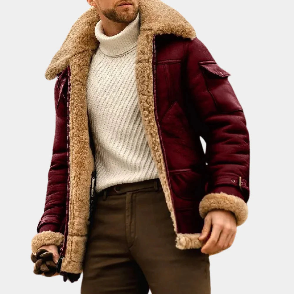 Aiden Men's Leather Jacket | Insulated Warmth, Classic Aviator Style 2