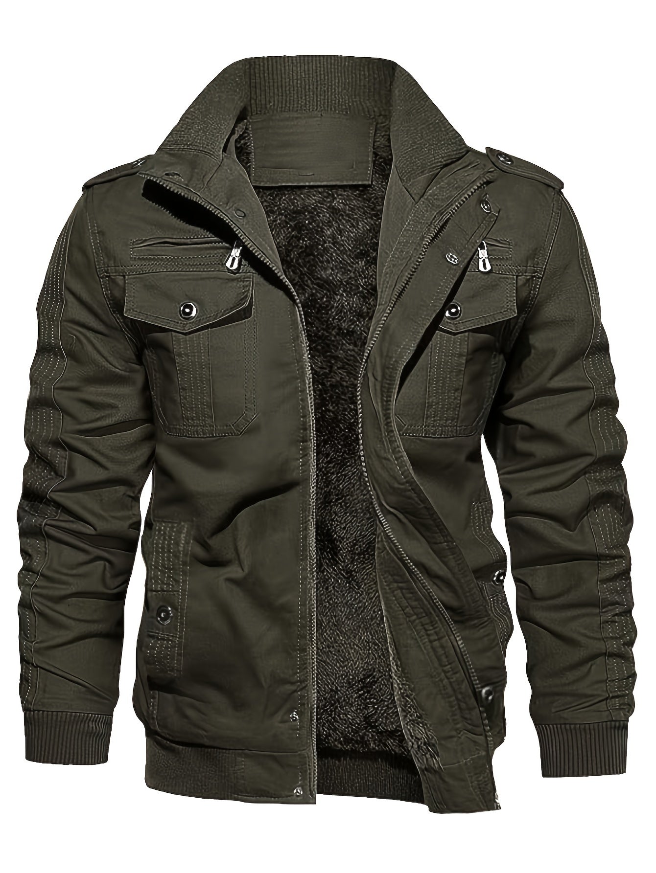 Carter Men's Winter Jacket | Retro Stand Collar, Casual Zip-Up 1