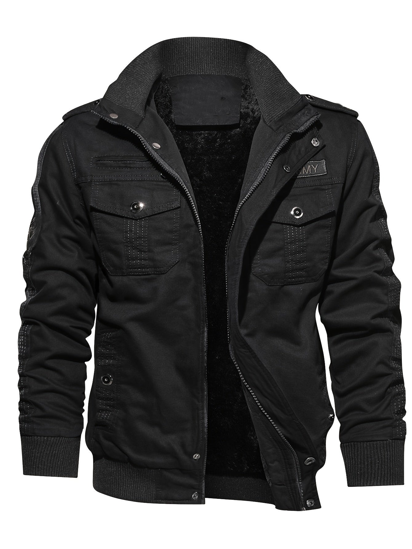 Carter Men's Winter Jacket | Retro Stand Collar, Casual Zip-Up 2