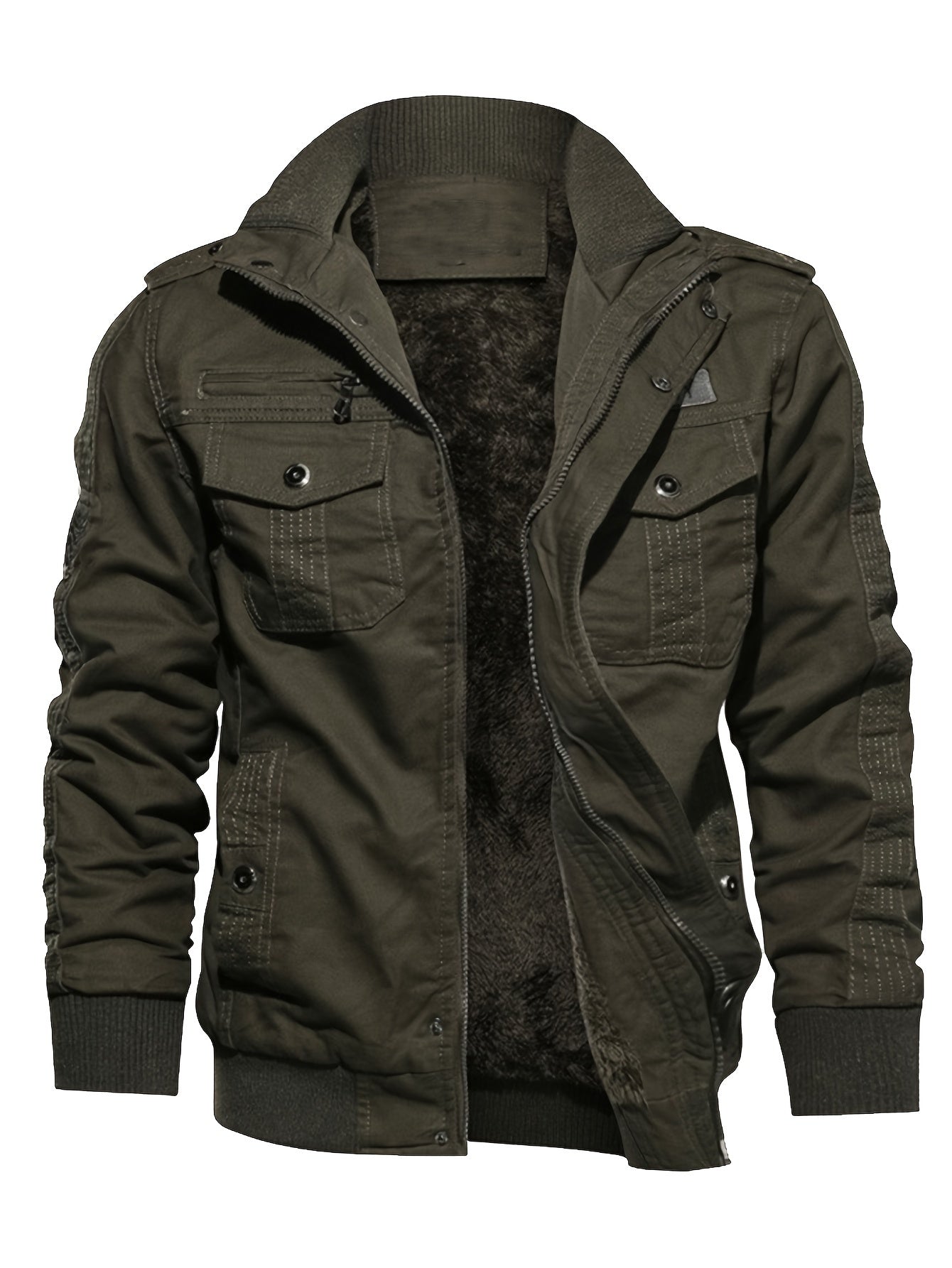 Carter Men's Winter Jacket | Retro Stand Collar, Casual Zip-Up 3