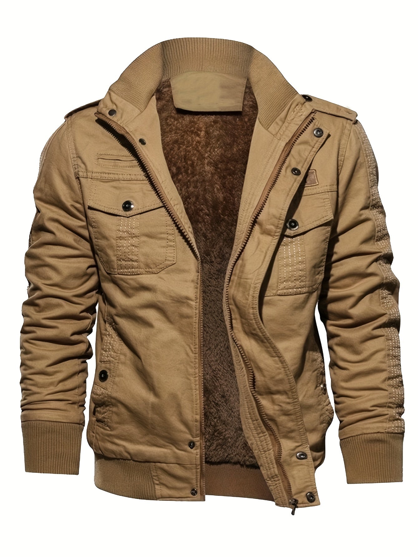 Carter Men's Winter Jacket | Retro Stand Collar, Casual Zip-Up 5