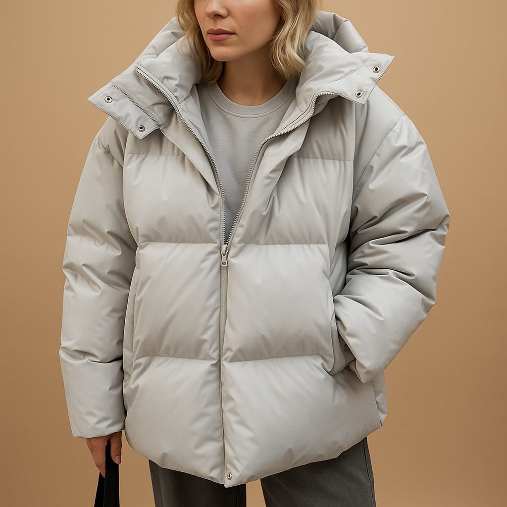 Women's Lightweight Padded Winter Coat with Hood – Insulated and Water-Resistant