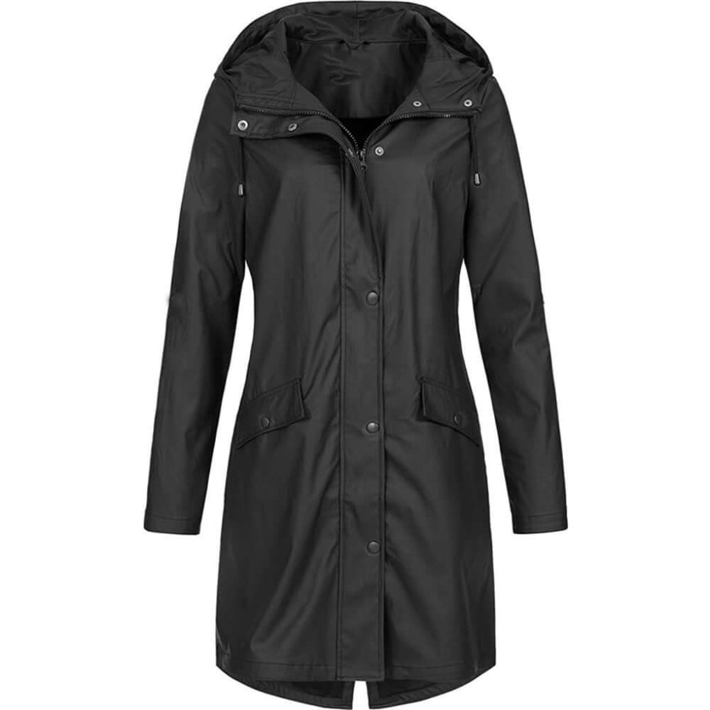 Women’s Hooded Raincoat with Fleece Lining – Waterproof Jacket for Everyday Wear