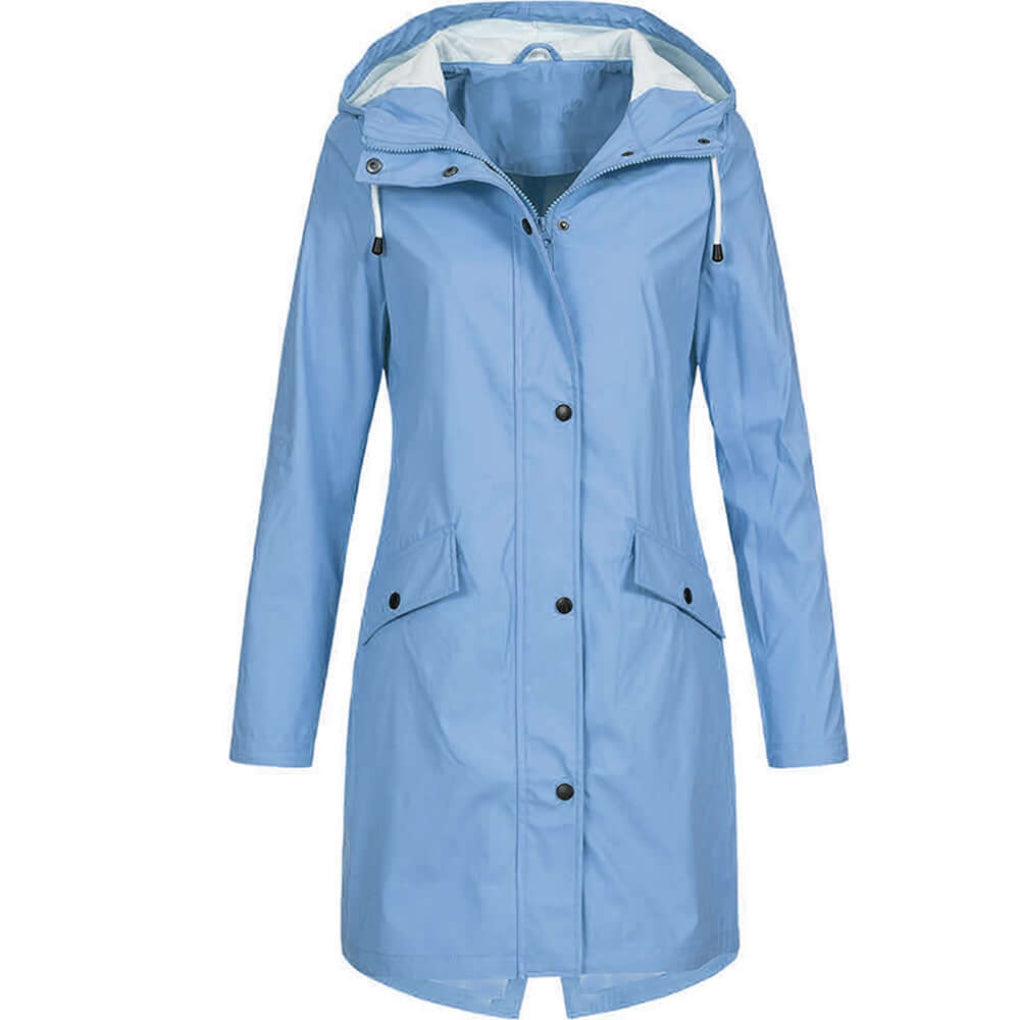 Women’s Hooded Raincoat with Fleece Lining – Waterproof Jacket for Everyday Wear