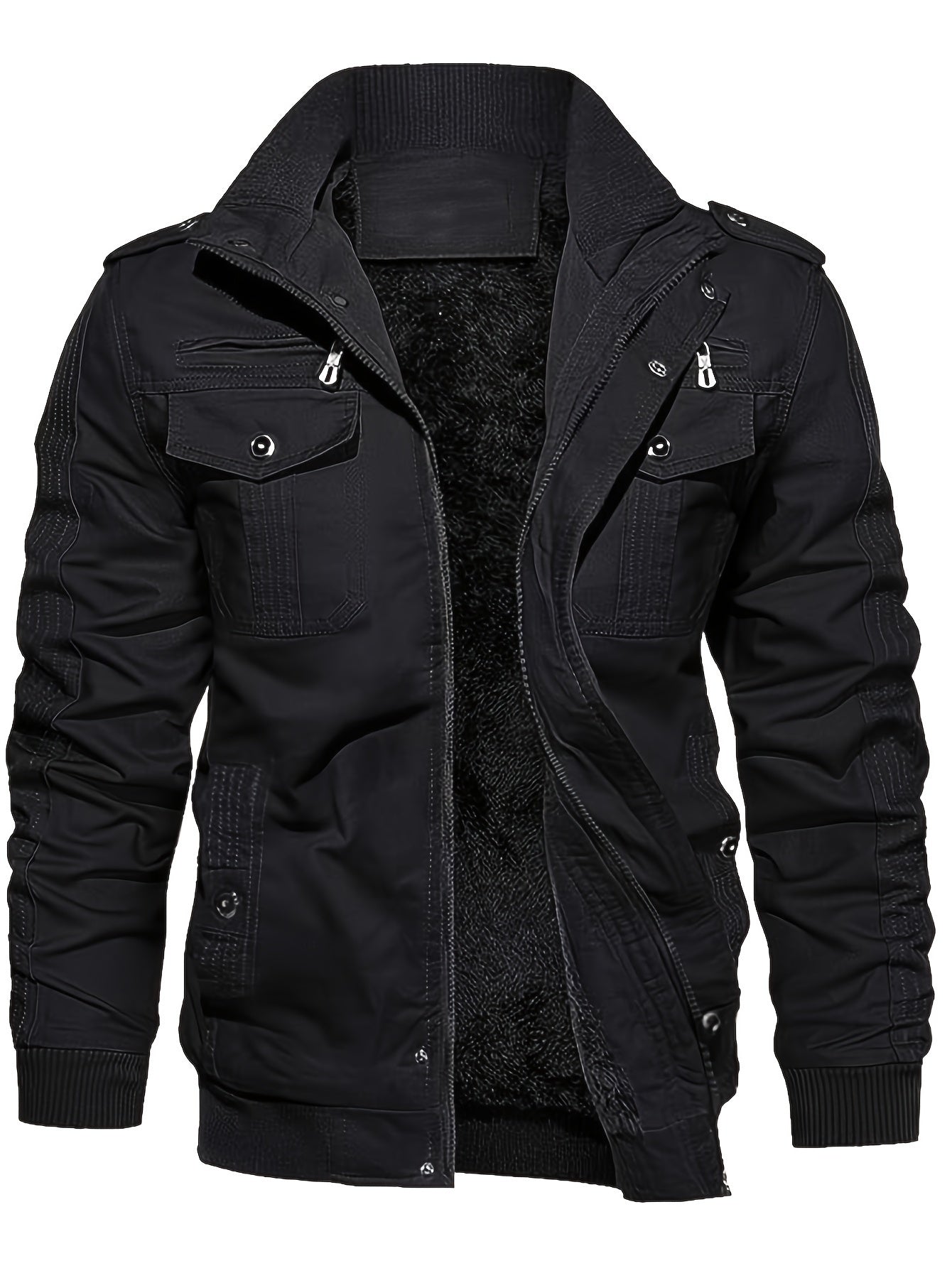 Carter Men's Winter Jacket | Retro Stand Collar, Casual Zip-Up 0