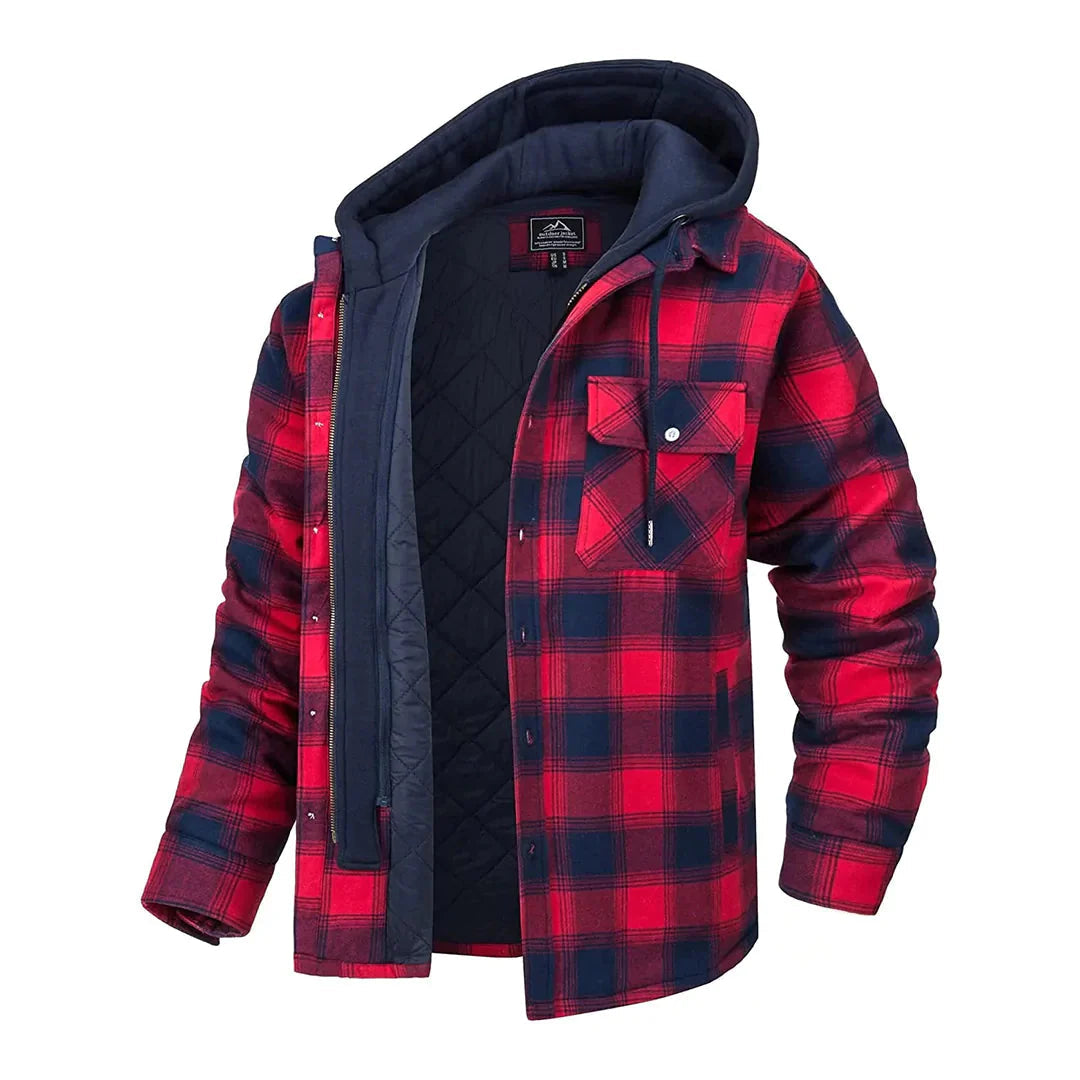 Enzo Men's Jacket | Checkered Cotton-Polyester Blend, Warm Lining 1