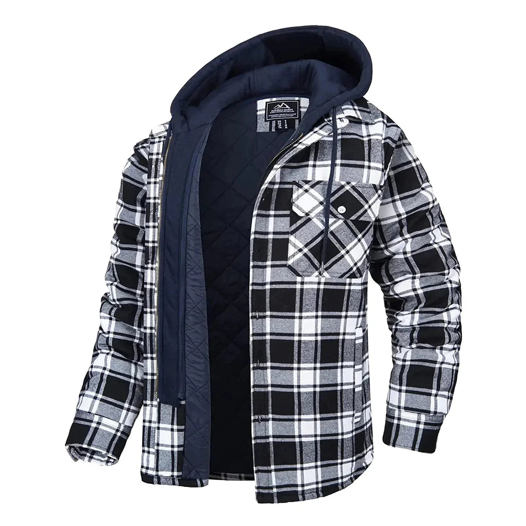 Enzo Men's Jacket | Checkered Cotton-Polyester Blend, Warm Lining 5