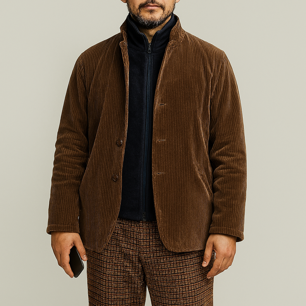 Rico Men's Jacket | Polyester Blend, Slim Fit, Retro Solid Color 1