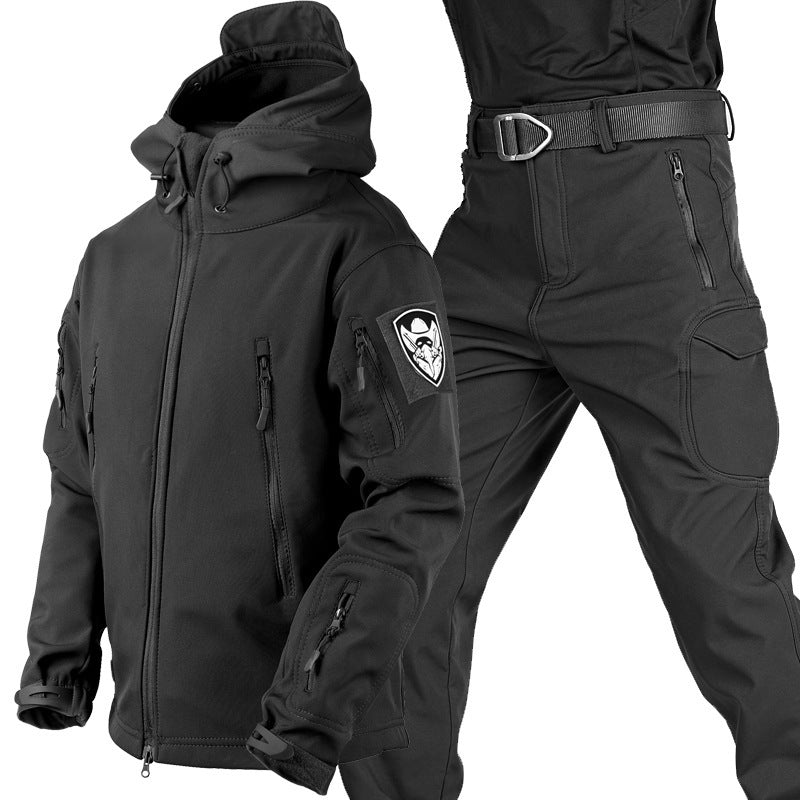 Tactical Men's Jacket | Windproof Water-Resistant Softshell with Fleece Lining 0