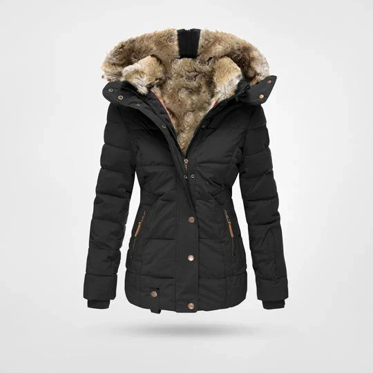 Women’s Waterproof Winter Jacket with Detachable Hood – Insulated Coat for Cold Weather