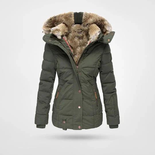 Women’s Waterproof Winter Jacket with Detachable Hood – Insulated Coat for Cold Weather