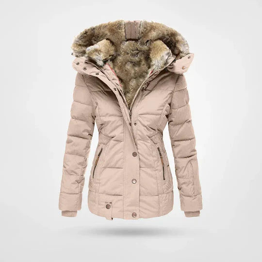 Women’s Waterproof Winter Jacket with Detachable Hood – Insulated Coat for Cold Weather