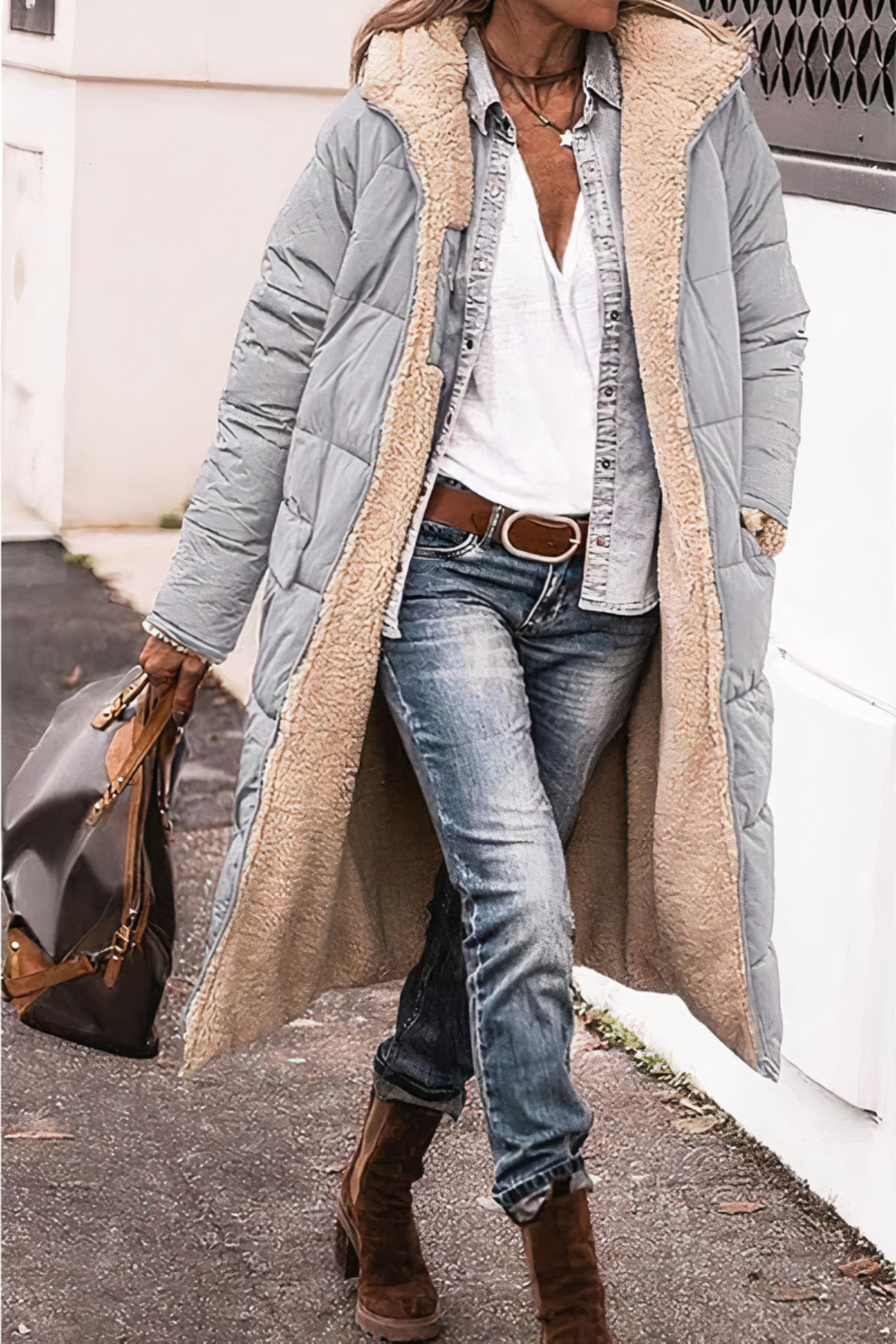 Women’s Reversible Double Layer Parka Jacket – Warm Winter Coat with Plush Lining
