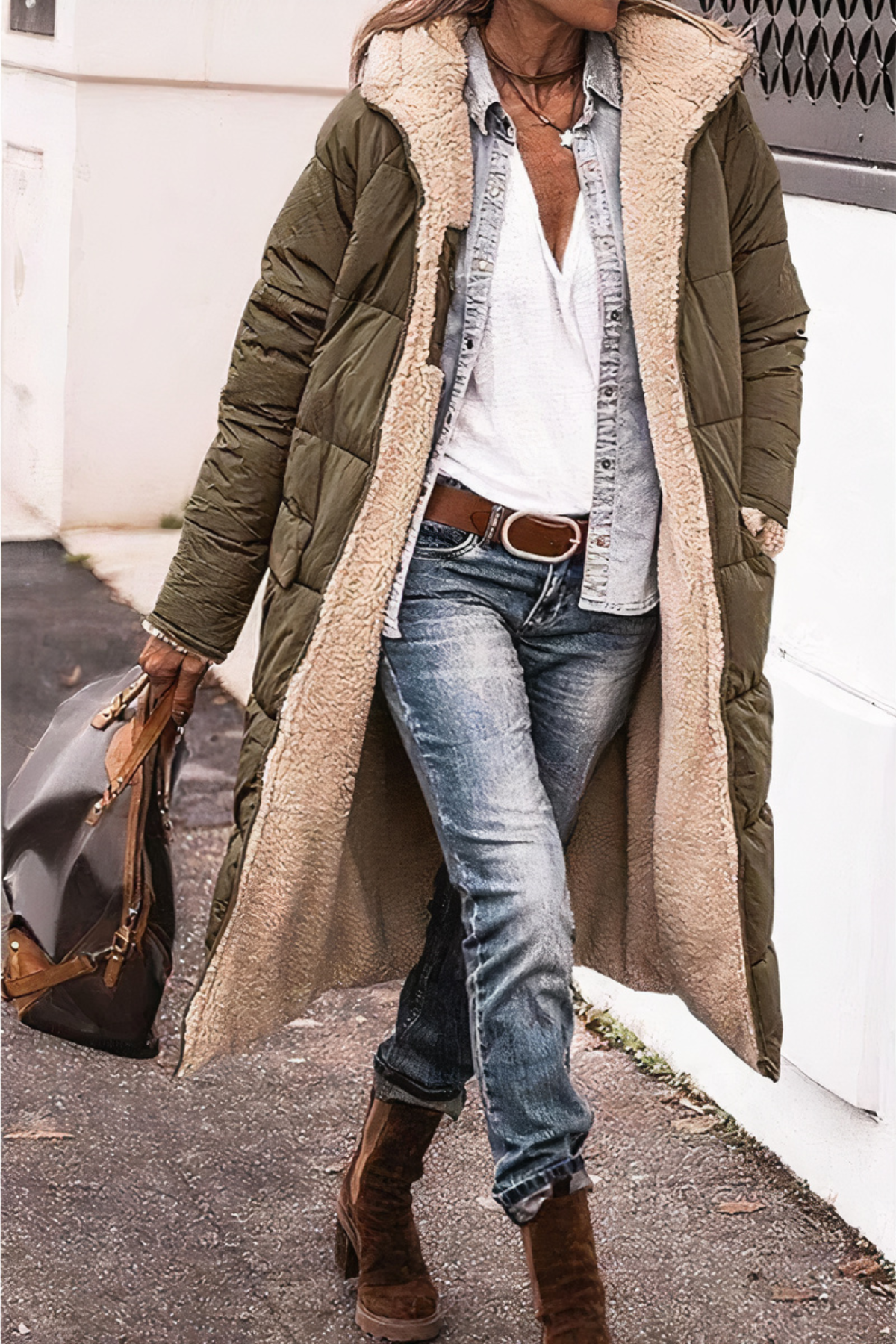 Women’s Reversible Double Layer Parka Jacket – Warm Winter Coat with Plush Lining