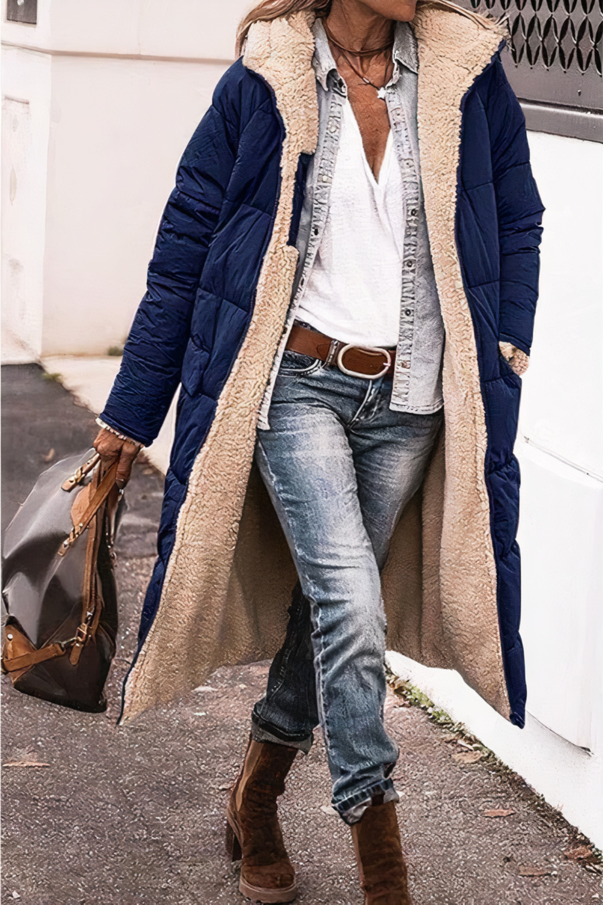 Women’s Reversible Double Layer Parka Jacket – Warm Winter Coat with Plush Lining