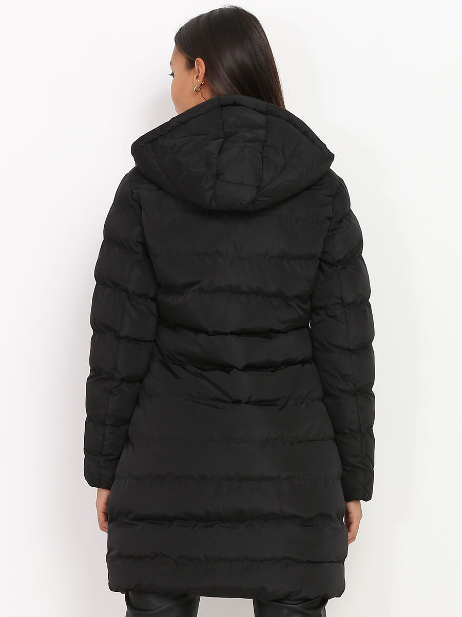 Women’s Hooded Padded Winter Coat – Long Warm Jacket