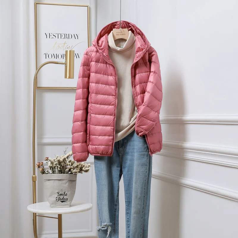 Women’s Hooded Winter Puffer Jacket – Lightweight Warm Coat with Pockets