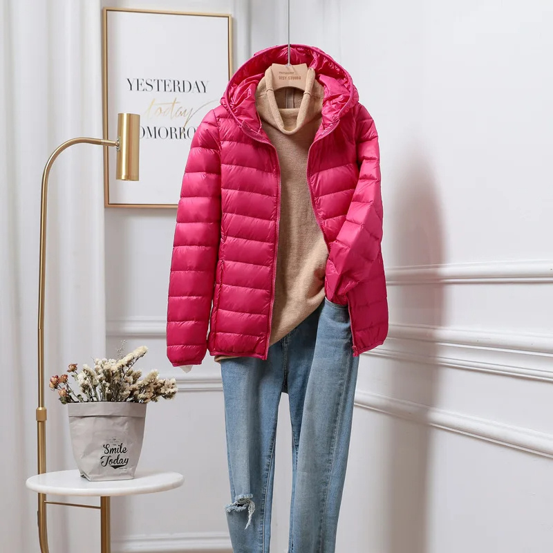 Women’s Hooded Winter Puffer Jacket – Lightweight Warm Coat with Pockets