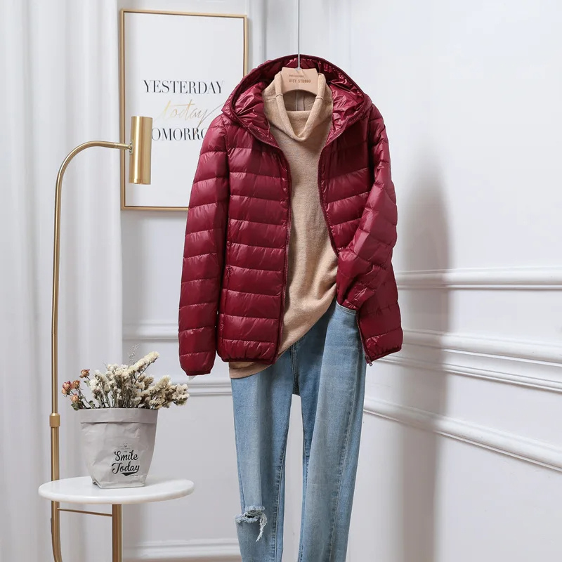 Women’s Hooded Winter Puffer Jacket – Lightweight Warm Coat with Pockets