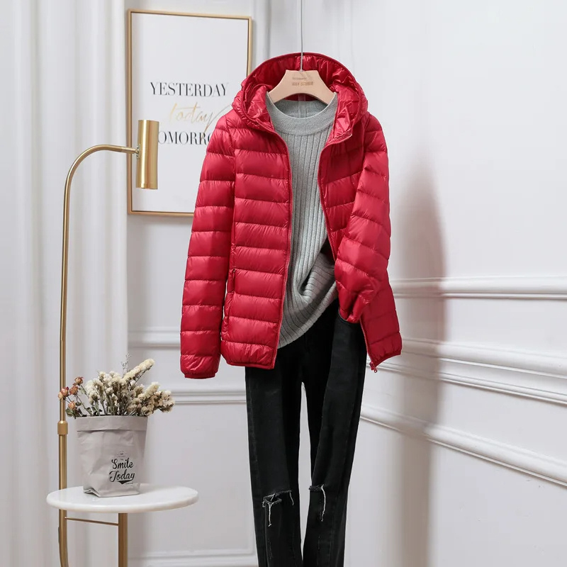 Women’s Hooded Winter Puffer Jacket – Lightweight Warm Coat with Pockets