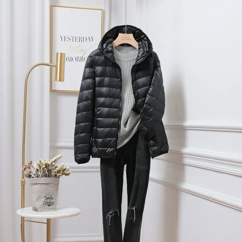 Women’s Hooded Winter Puffer Jacket – Lightweight Warm Coat with Pockets
