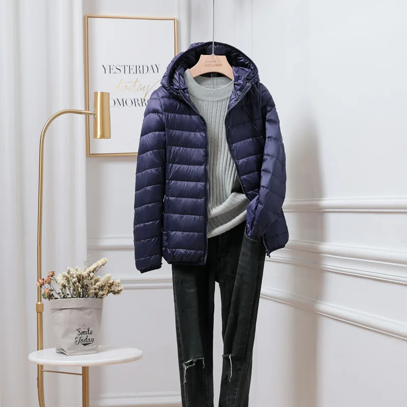 Women’s Hooded Winter Puffer Jacket – Lightweight Warm Coat with Pockets
