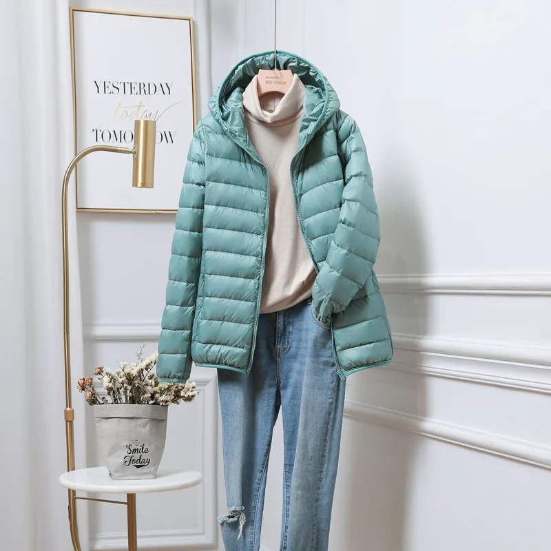 Women’s Hooded Winter Puffer Jacket – Lightweight Warm Coat with Pockets