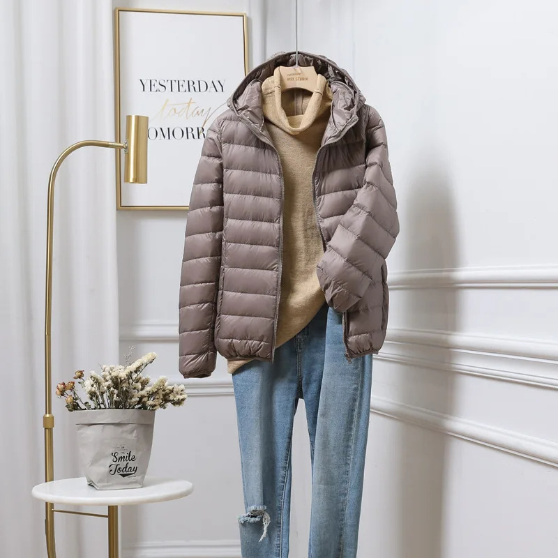 Women’s Hooded Winter Puffer Jacket – Lightweight Warm Coat with Pockets