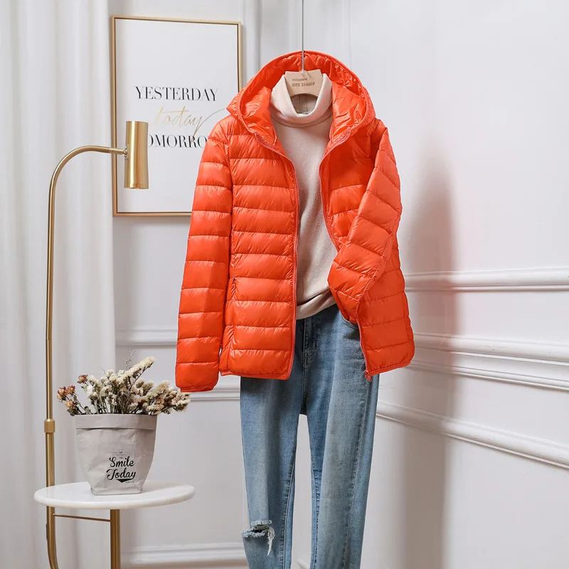 Women’s Hooded Winter Puffer Jacket – Lightweight Warm Coat with Pockets