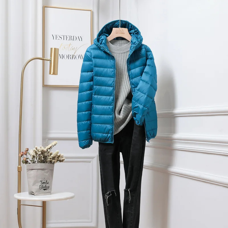 Women’s Hooded Winter Puffer Jacket – Lightweight Warm Coat with Pockets